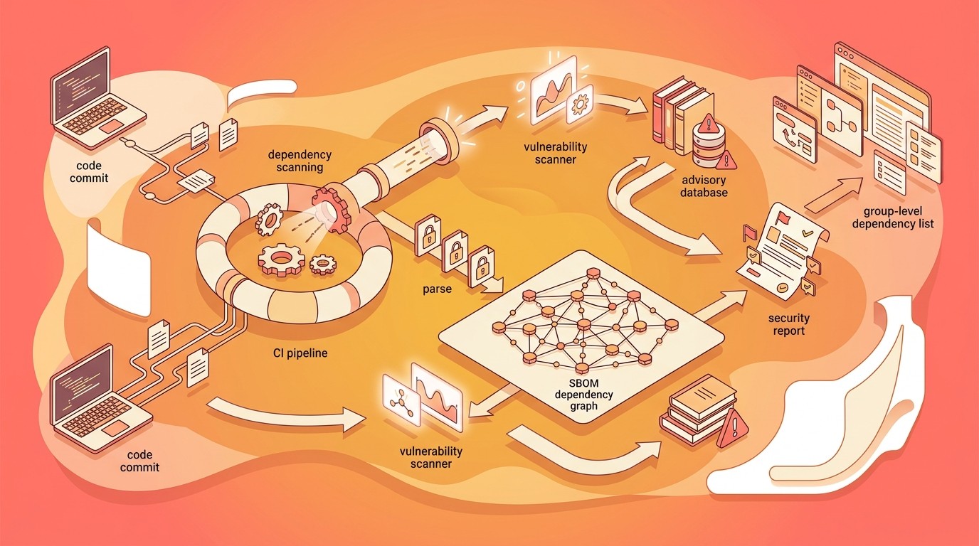 dependencias entre repositorios gitlab diagrama explicativo