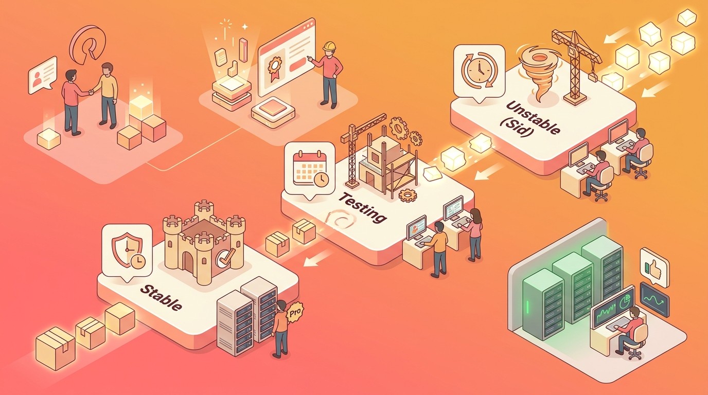 qué es debian linux diagrama explicativo