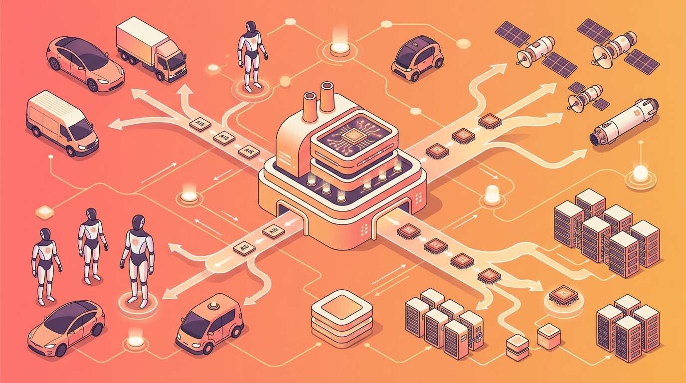 terafab fábrica chips musk diagrama explicativo