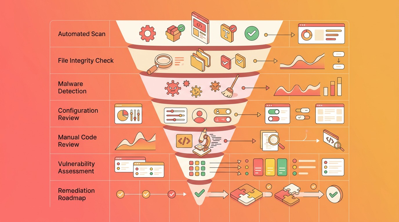 auditoría de seguridad wordpress diagrama explicativo