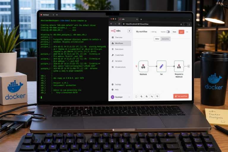 Instalar n8n con Docker: guía paso a paso — ilustración