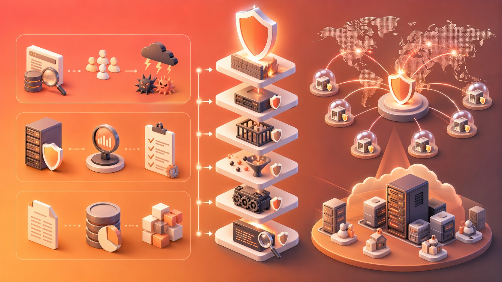 monitoreo amenazas hosting compartido diagrama explicativo