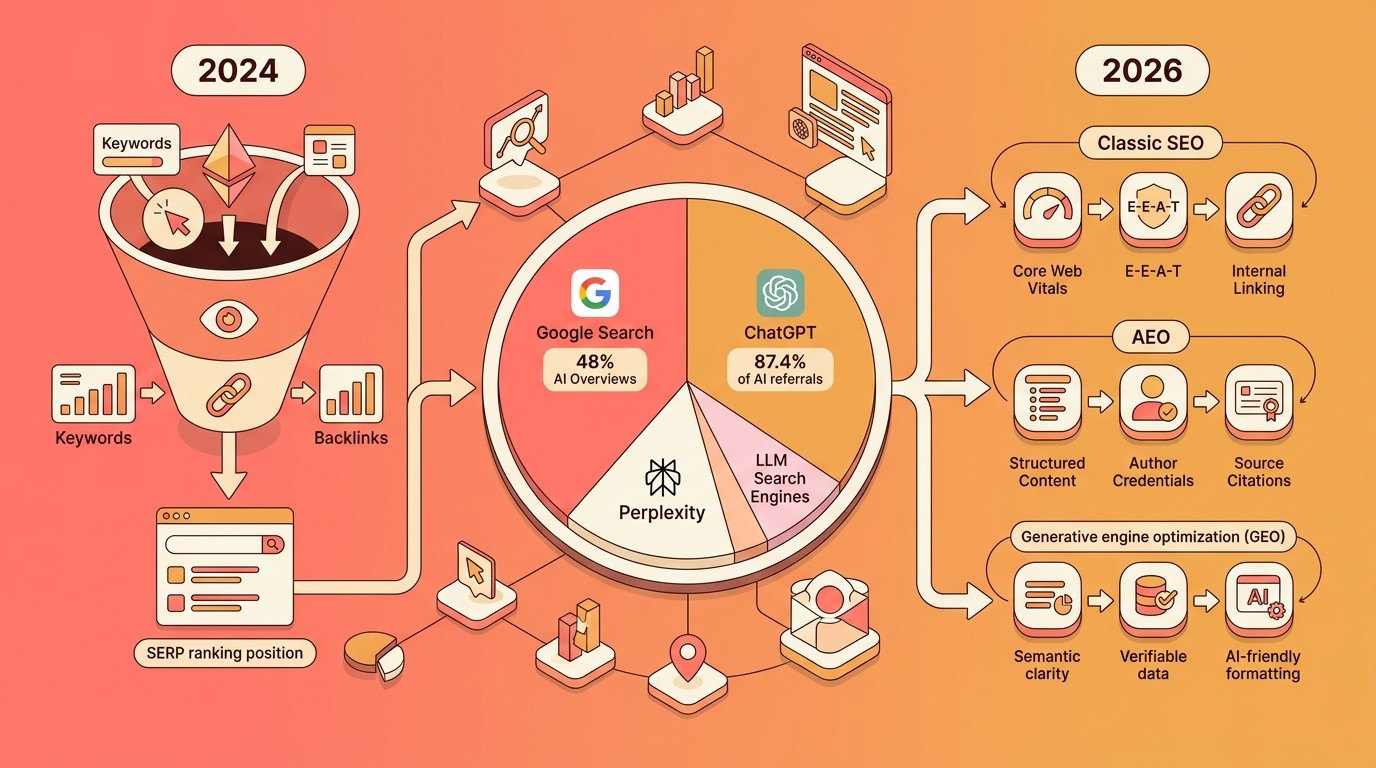 tendencias seo 2026 diagrama explicativo