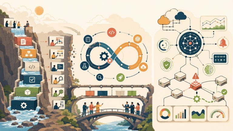 From Waterfall to AIOps: The Evolution of DevOps and the Future of Intelligent Operations - ilustracion