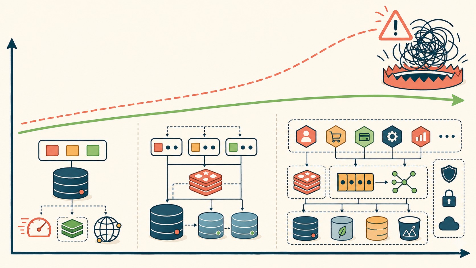 arquitectura escalable startups diagrama explicativo