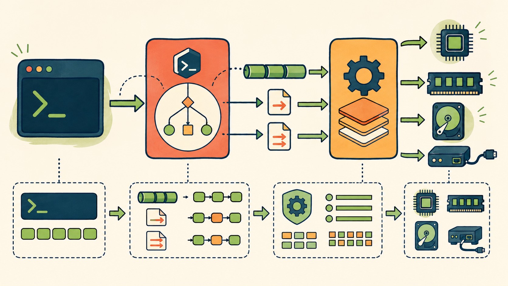 bash scripting automatización diagrama explicativo