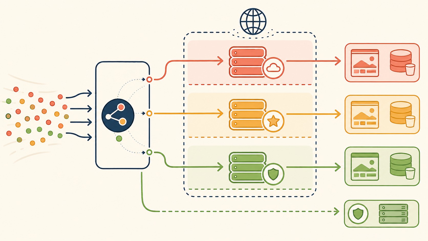 canary deployments contenido estático diagrama explicativo