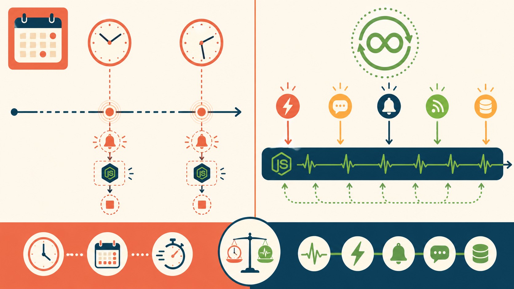 gestión de procesos node.js diagrama explicativo