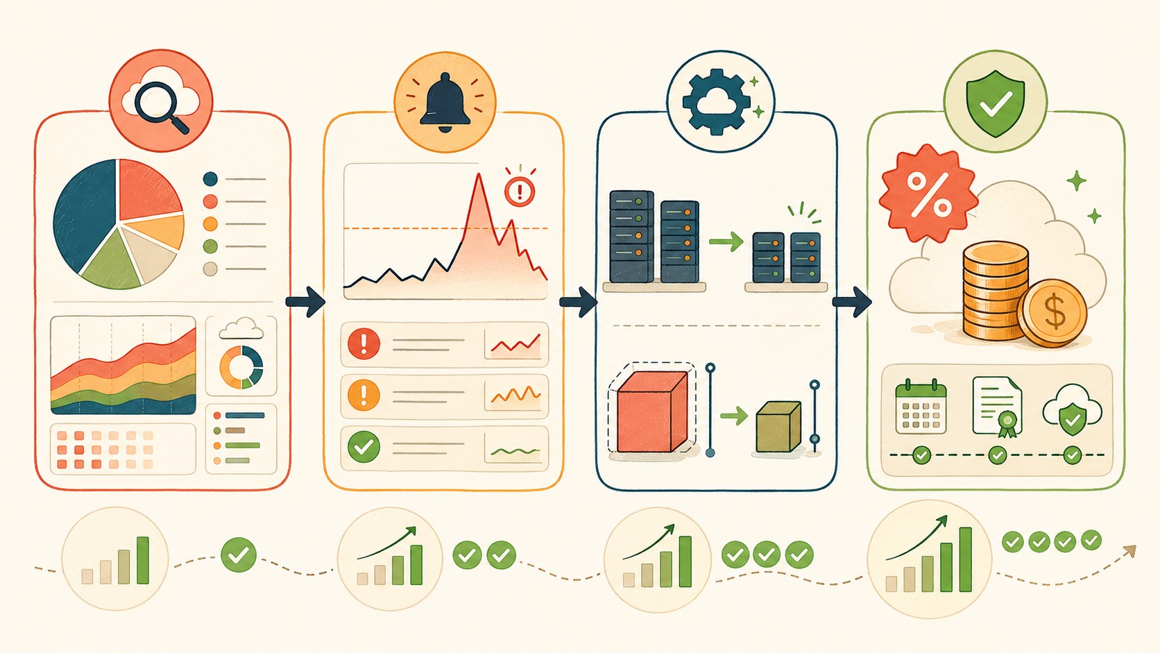 herramientas optimización costos cloud diagrama explicativo