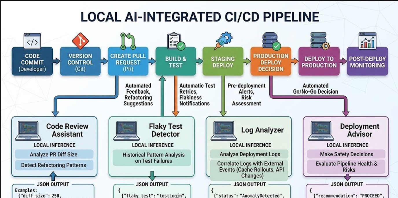 ia en pipelines ci/cd diagrama explicativo