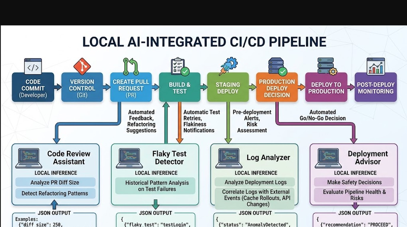 ia en pipelines ci/cd diagrama explicativo