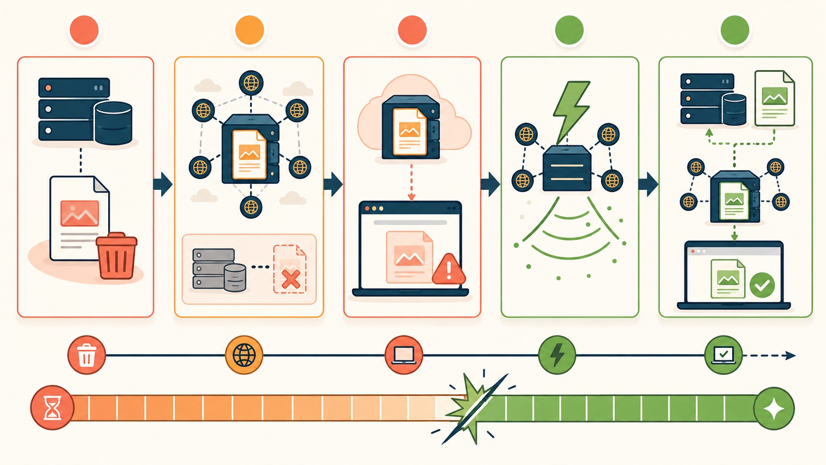 invalidación cache CDN diagrama explicativo