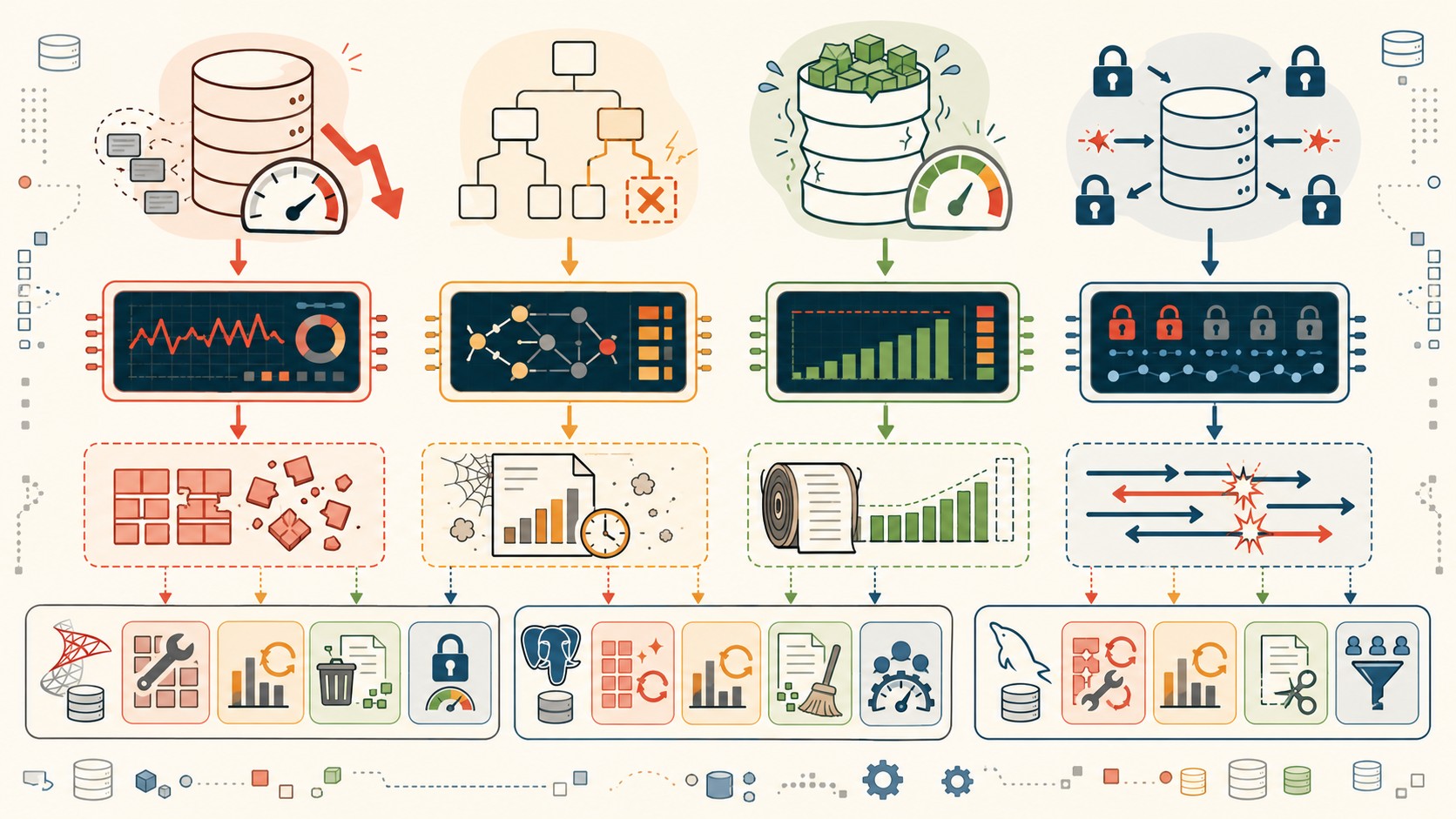 mantenimiento base de datos producción diagrama explicativo