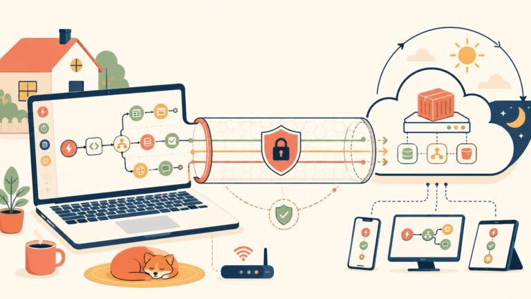 LocalFlow, run and protect n8n from laptop to cloud - ilustracion
