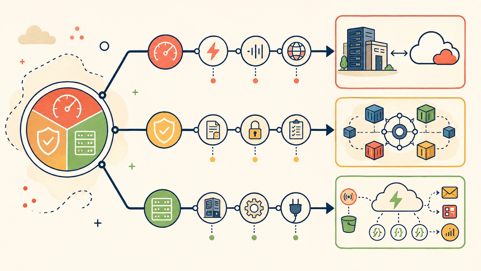 nube híbrida microservicios diagrama explicativo