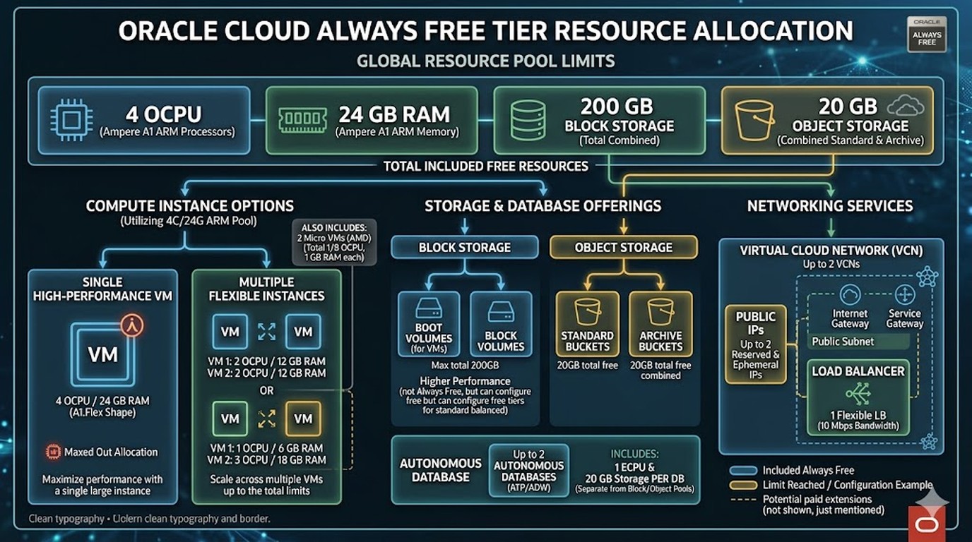 oracle cloud always free vps diagrama explicativo