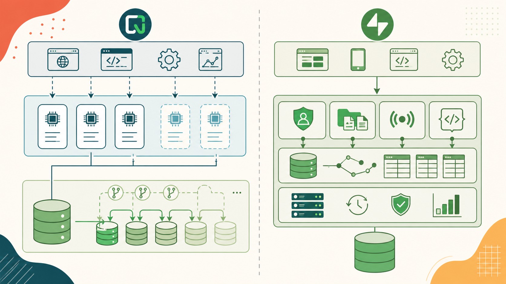 supabase vs neon postgresql diagrama explicativo