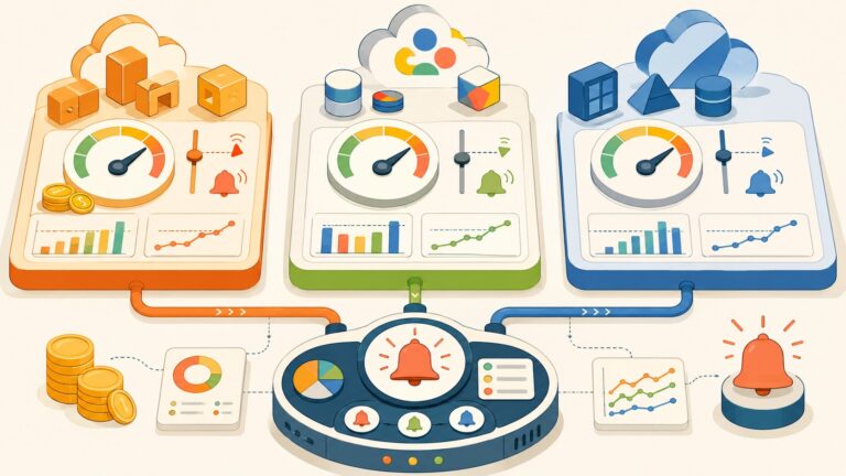 How to set up cloud budget alerts on AWS, GCP, Azure - ilustracion