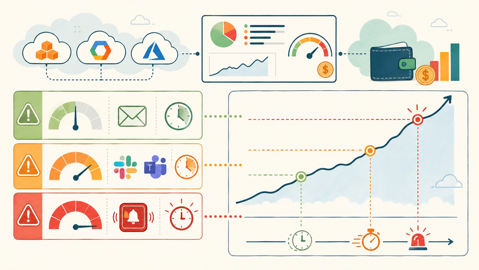alertas de presupuesto cloud diagrama explicativo