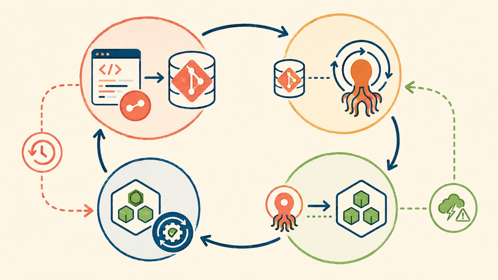 ArgoCD GitOps diagrama explicativo