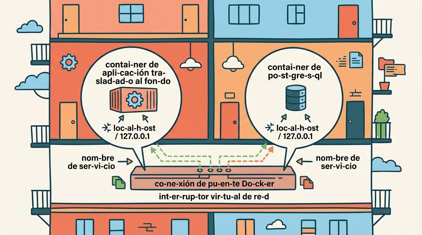 docker networking contenedores diagrama explicativo