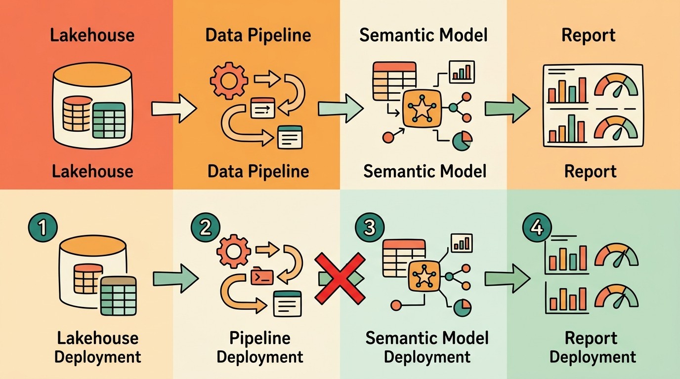 fabric cicd problemas diagrama explicativo