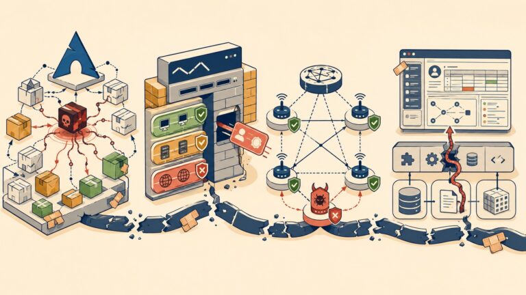 Four 2026 Trust Failures You Can't Out-Patch (AUR, PAN-OS, Cisco SD-WAN, PeopleSoft) - ilustracion