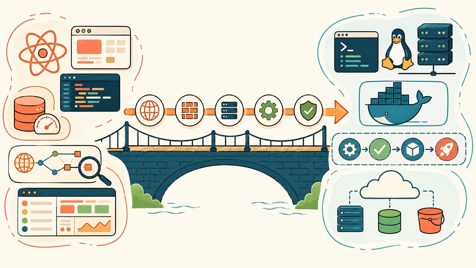 de frontend a DevOps diagrama explicativo
