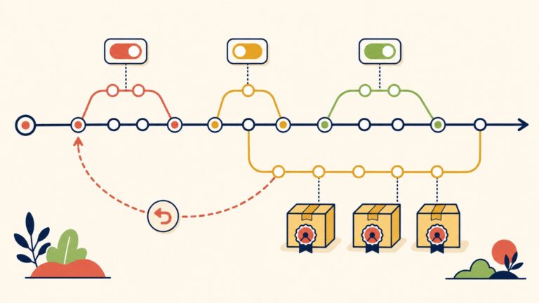 A Git Workflow for Feature Flags, Safe Rollbacks, and Reproducible Releases - ilustracion