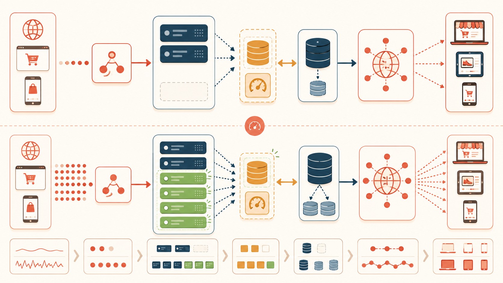 hosting ecommerce alto tráfico diagrama explicativo