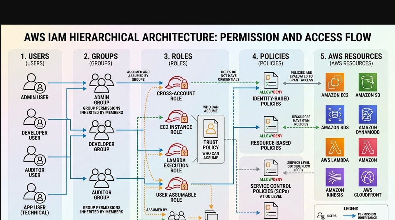 implementación iam aws diagrama explicativo