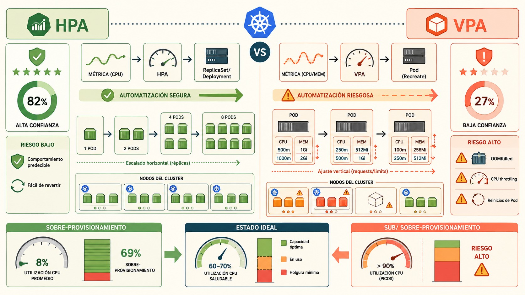 kubernetes automatización recursos diagrama explicativo
