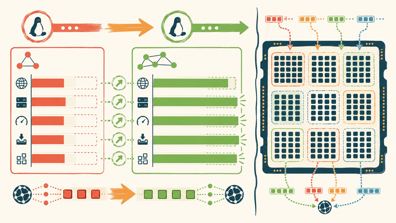 linux 7.2 rendimiento amd epyc diagrama explicativo
