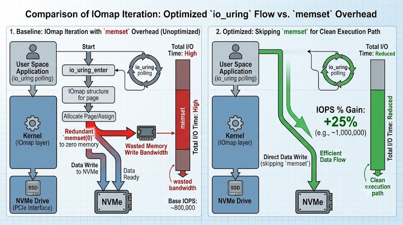optimización linux 7.2 iops diagrama explicativo
