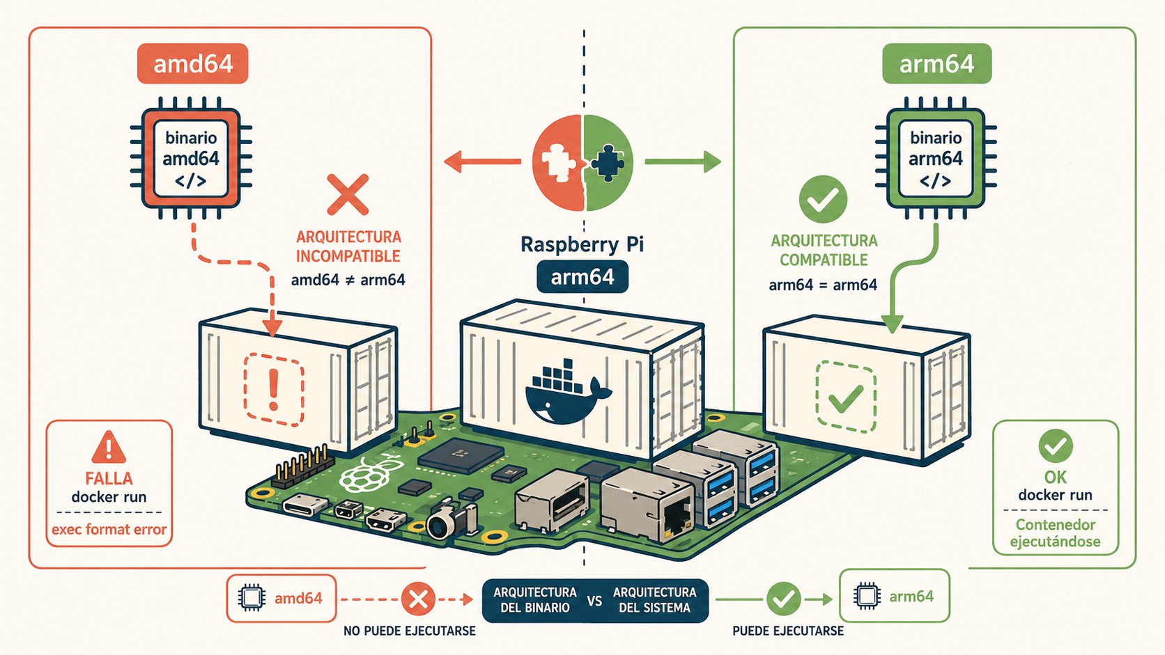 solucionar docker run exit code 1 diagrama explicativo