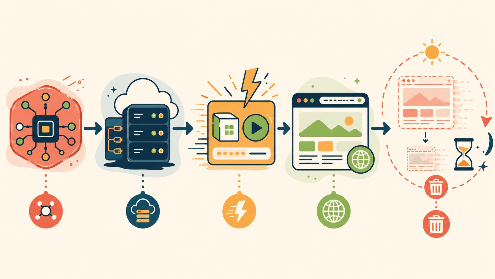 vibedrop hosting efímero diagrama explicativo