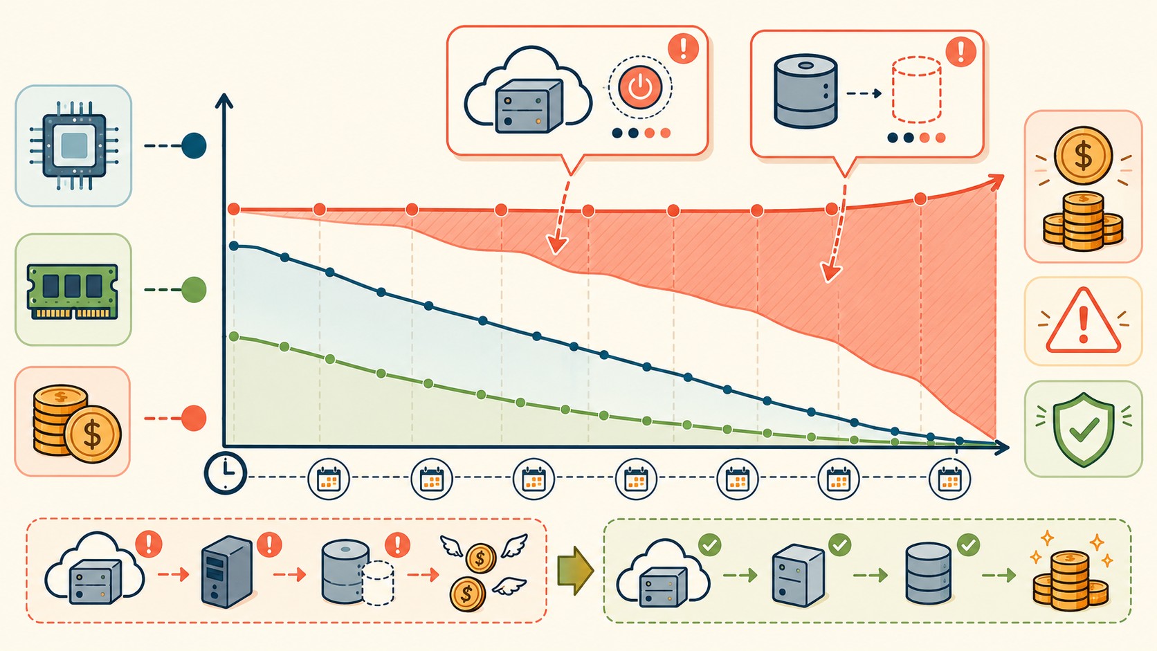 ahorrar en costos de nube diagrama explicativo