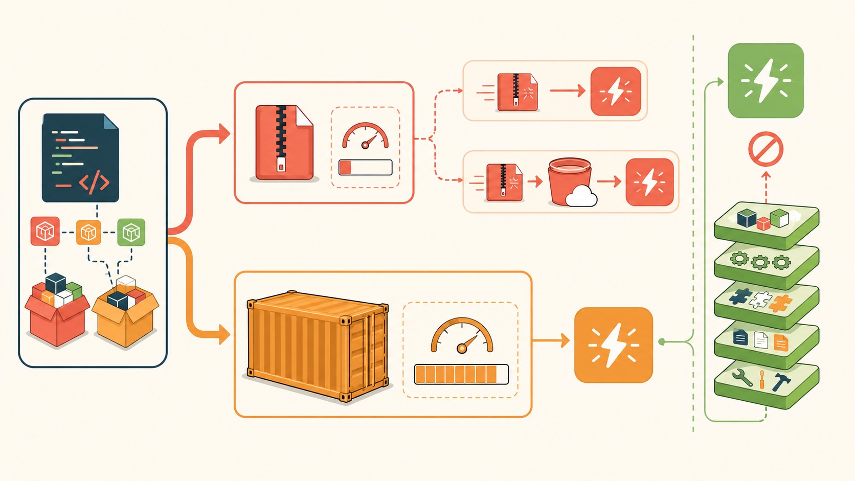 empaquetar lambda aws diagrama explicativo