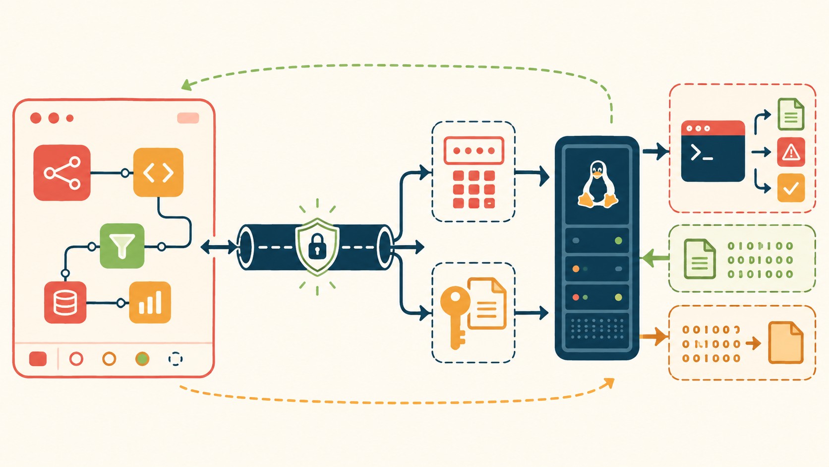 n8n nodo ssh diagrama explicativo