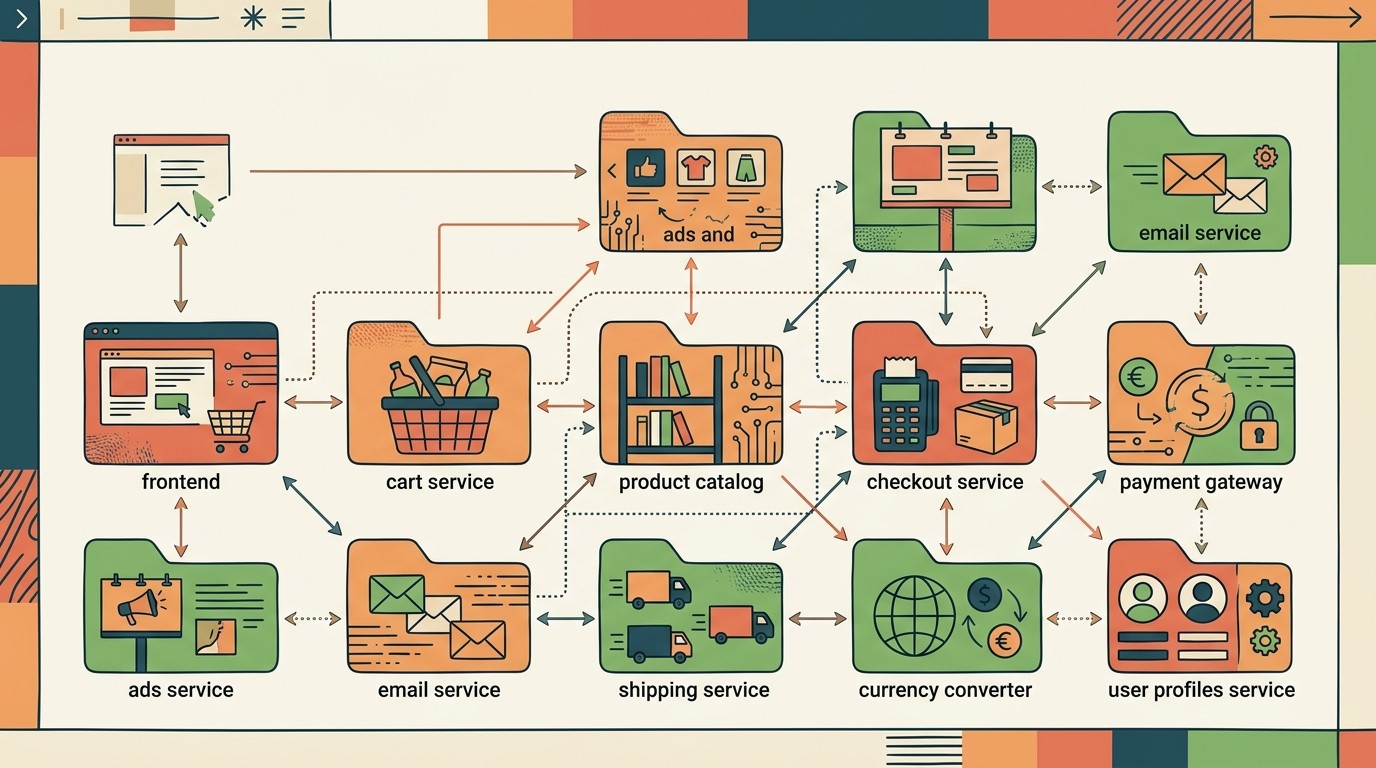online boutique demo kubernetes diagrama explicativo