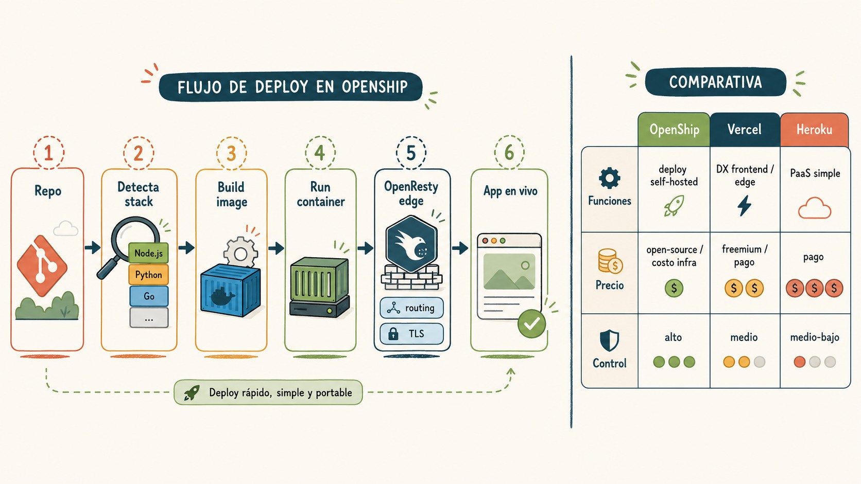 openship alternativa vercel diagrama explicativo