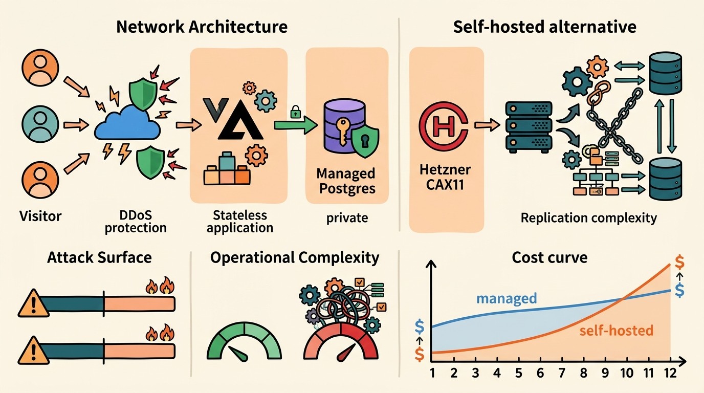 postgresql gestionado vs hetzner diagrama explicativo