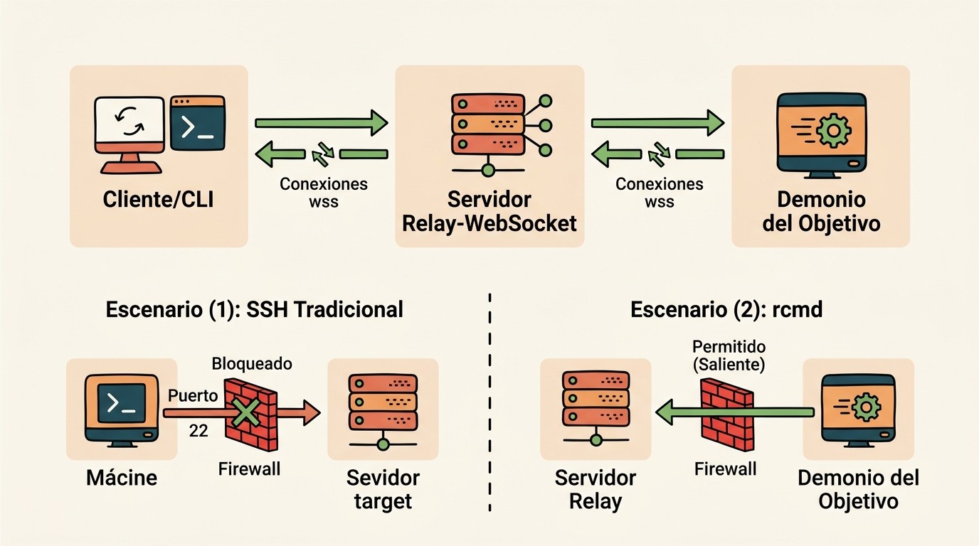 rcmd reemplazar ssh diagrama explicativo