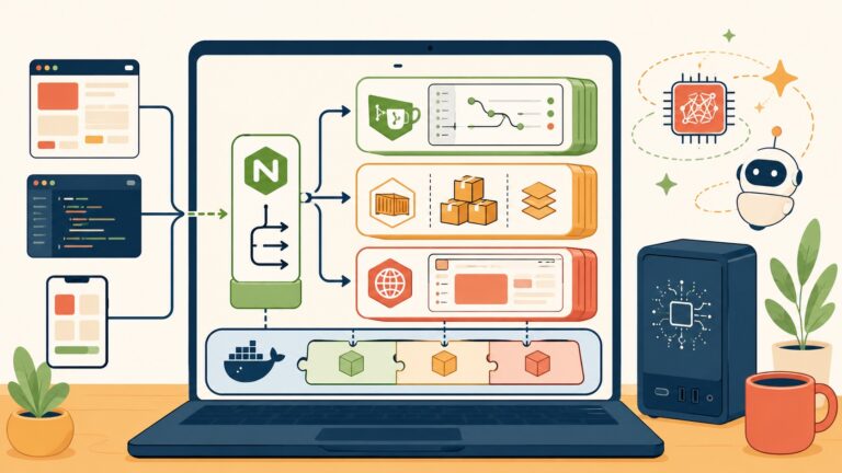 Tự host dịch vụ dev với Docker và reverse proxy trên AI PC Copilot+ - ilustracion