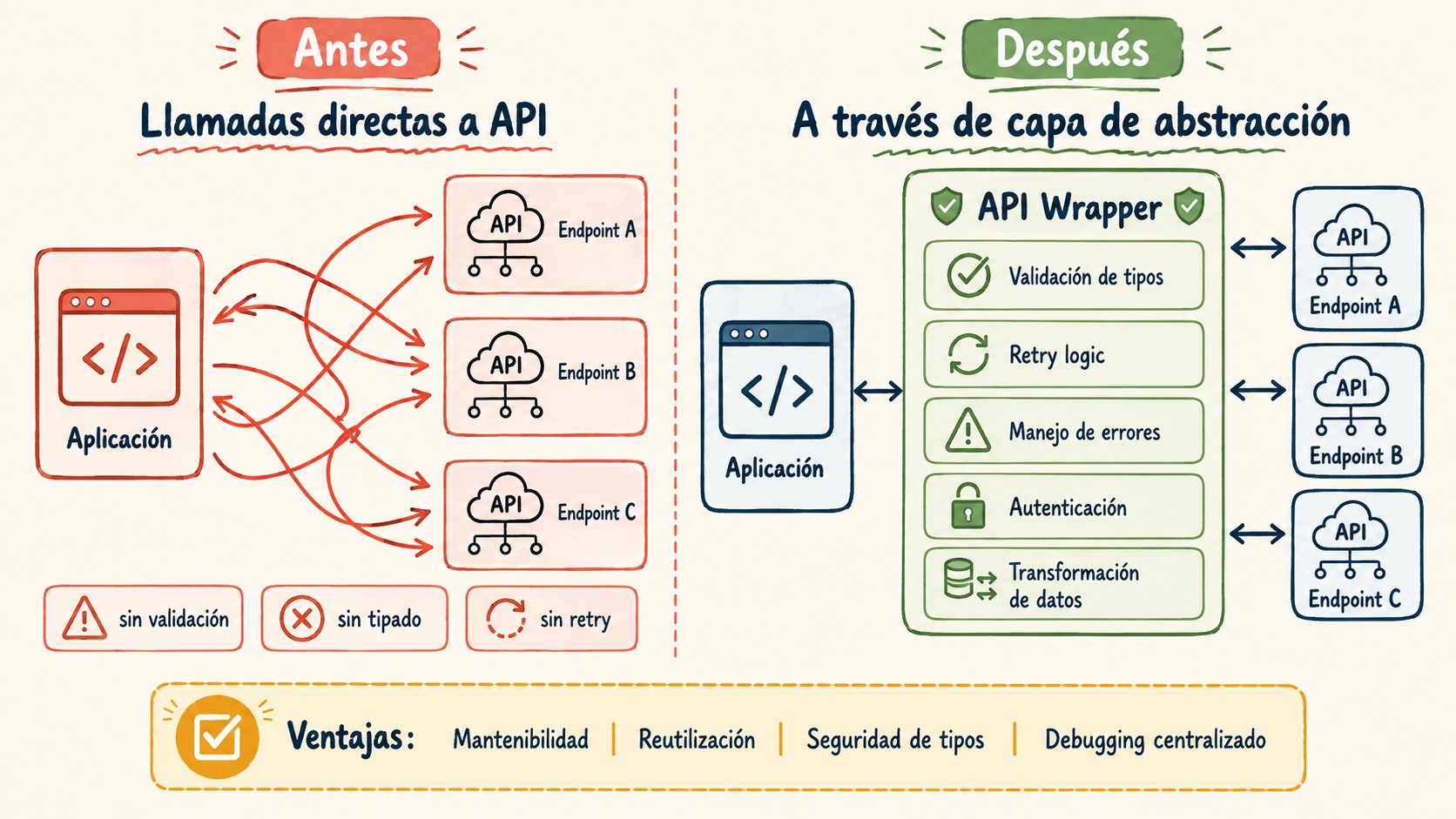 capa de abstracción api diagrama explicativo