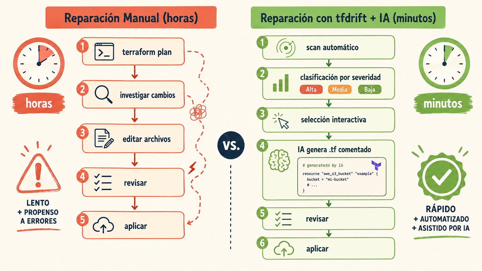 ia para reparar terraform drift diagrama explicativo