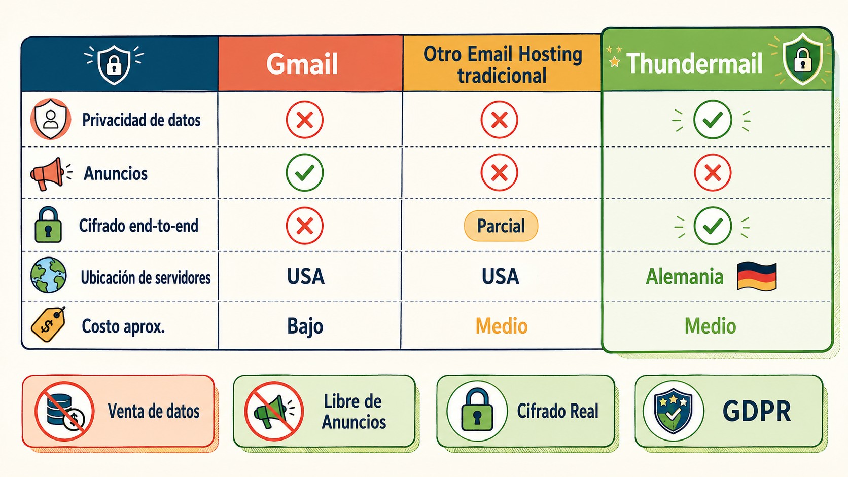 thundermail email hosting diagrama explicativo