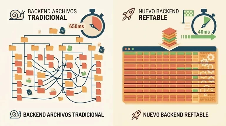 Git 2.55: git reftable backend, 10.000 refs en 40ms - ilustracion