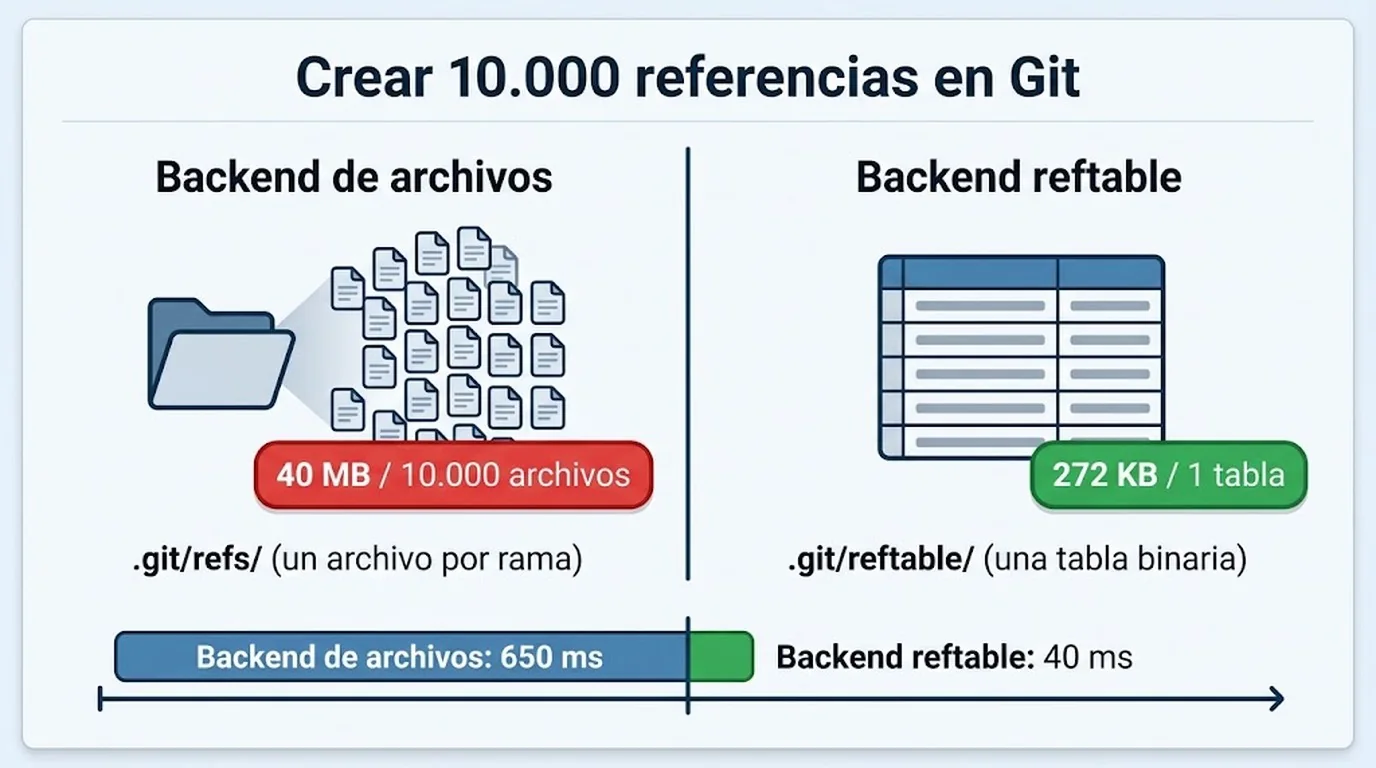 git reftable backend diagrama explicativo