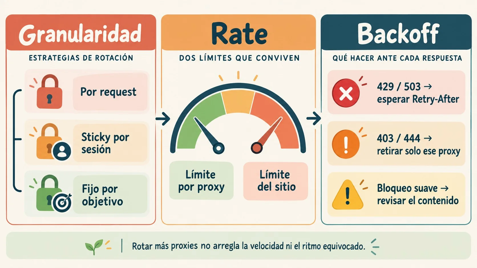 rotación de proxies para scraping diagrama explicativo